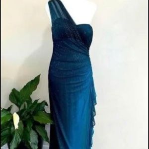 Blonde Nites Teal Formal Dress